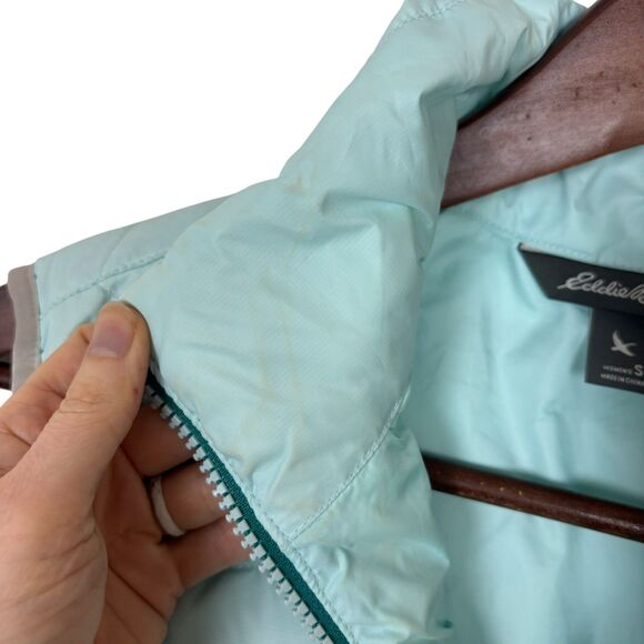 Eddie Bauer Blue Full Zip Sleeveless Down Puffer Vest Women's Small - Picture 8 of 8
